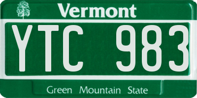 VT license plate YTC983