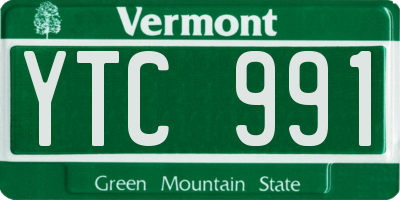 VT license plate YTC991