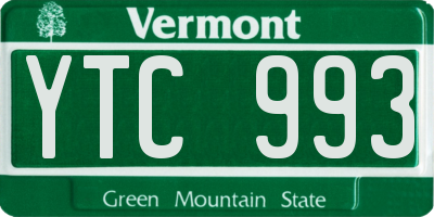 VT license plate YTC993