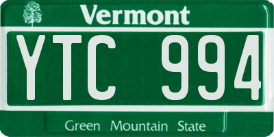 VT license plate YTC994
