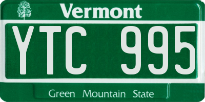 VT license plate YTC995