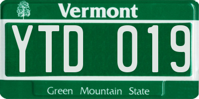 VT license plate YTD019