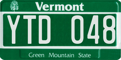 VT license plate YTD048