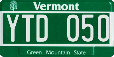 VT license plate YTD050