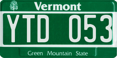 VT license plate YTD053