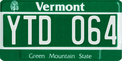 VT license plate YTD064