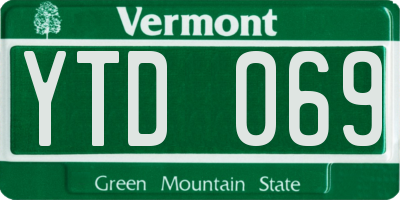 VT license plate YTD069