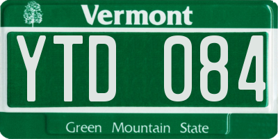 VT license plate YTD084