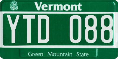 VT license plate YTD088