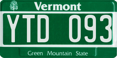 VT license plate YTD093