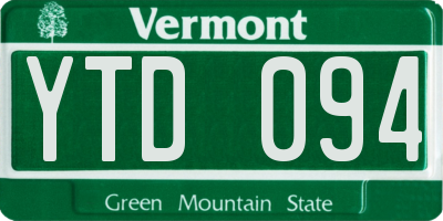 VT license plate YTD094