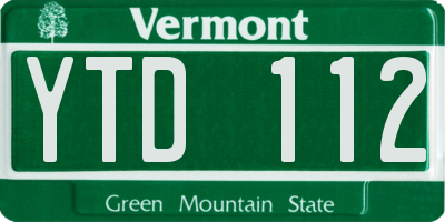 VT license plate YTD112