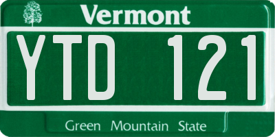 VT license plate YTD121