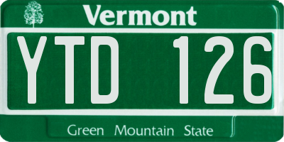 VT license plate YTD126