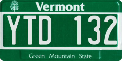 VT license plate YTD132