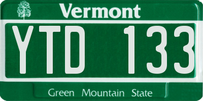 VT license plate YTD133