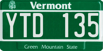 VT license plate YTD135