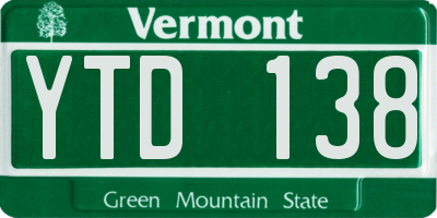 VT license plate YTD138
