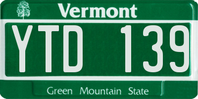 VT license plate YTD139