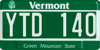 VT license plate YTD140