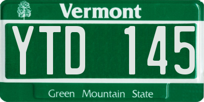 VT license plate YTD145