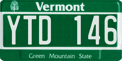 VT license plate YTD146