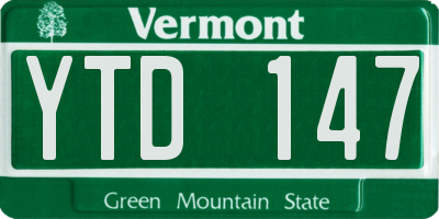VT license plate YTD147