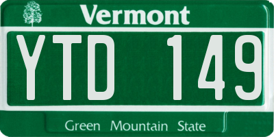 VT license plate YTD149