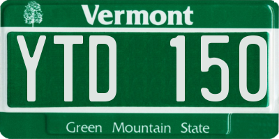 VT license plate YTD150