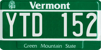 VT license plate YTD152