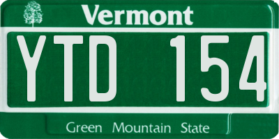 VT license plate YTD154