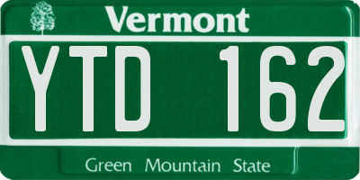 VT license plate YTD162