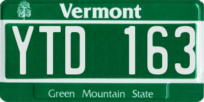 VT license plate YTD163