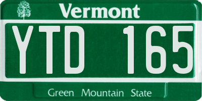 VT license plate YTD165