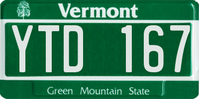 VT license plate YTD167