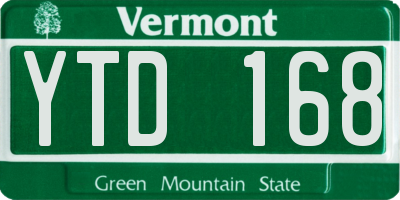 VT license plate YTD168
