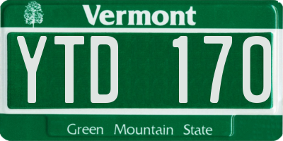 VT license plate YTD170