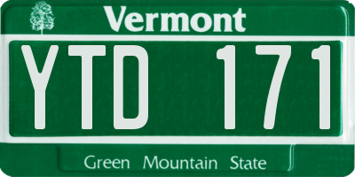 VT license plate YTD171