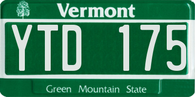 VT license plate YTD175