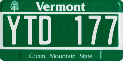 VT license plate YTD177