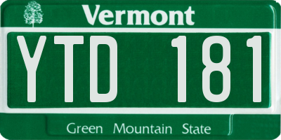 VT license plate YTD181