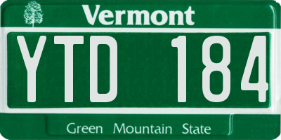 VT license plate YTD184