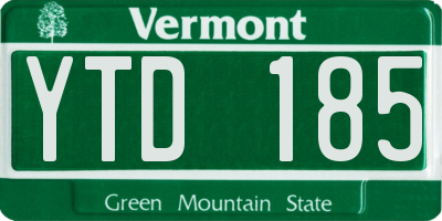 VT license plate YTD185