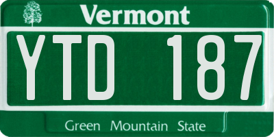 VT license plate YTD187