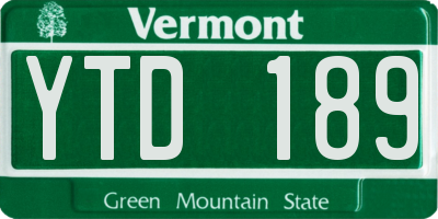 VT license plate YTD189