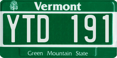 VT license plate YTD191
