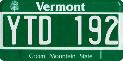 VT license plate YTD192