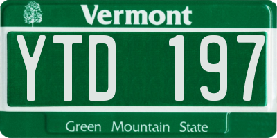 VT license plate YTD197
