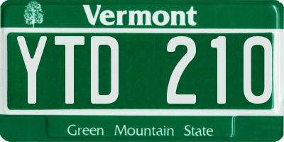 VT license plate YTD210