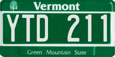 VT license plate YTD211